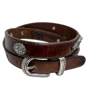 Brighton Kids Vintage Horse Concho Leather Belt Sz M 1995